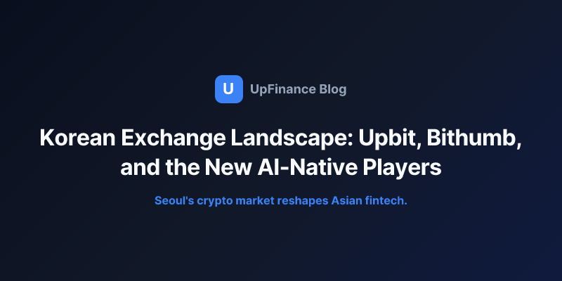 Hero image showing Korean exchange logos and AI technology visualization